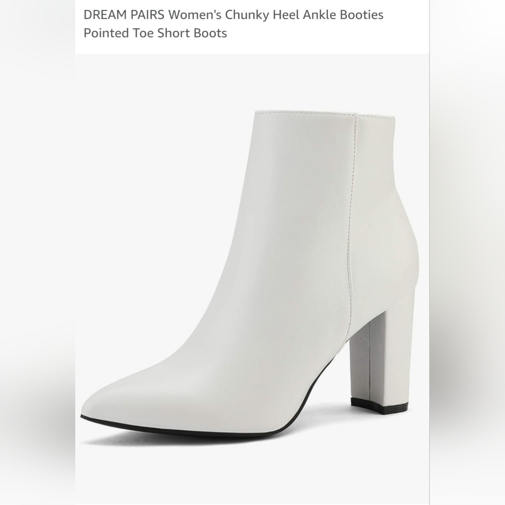 Size 8.5 white booties
